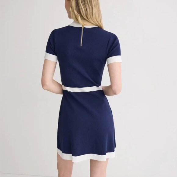 Alexia Admor Beatrix Mini Dress in Navy Blue & White Preppy Medium M - Picture 4 of 9